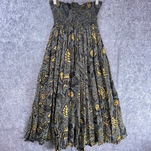 Vintage JM by Shelli Segal Skirt Medium Shirred 90s Pleated Dark Romantic Pullon
